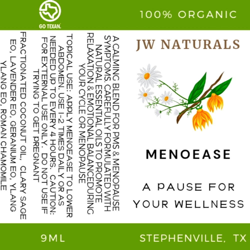 Meno-Ease Calming Blend for PMS Menopause Symptoms - Aromatherapy